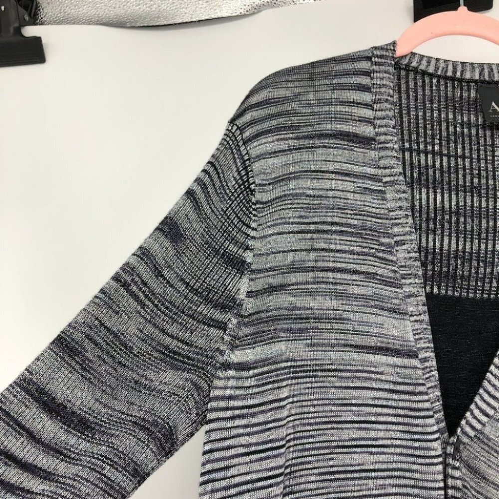 Armani Exchange grey purple space dye button  front rayon cardigan - Picture 9 of 13